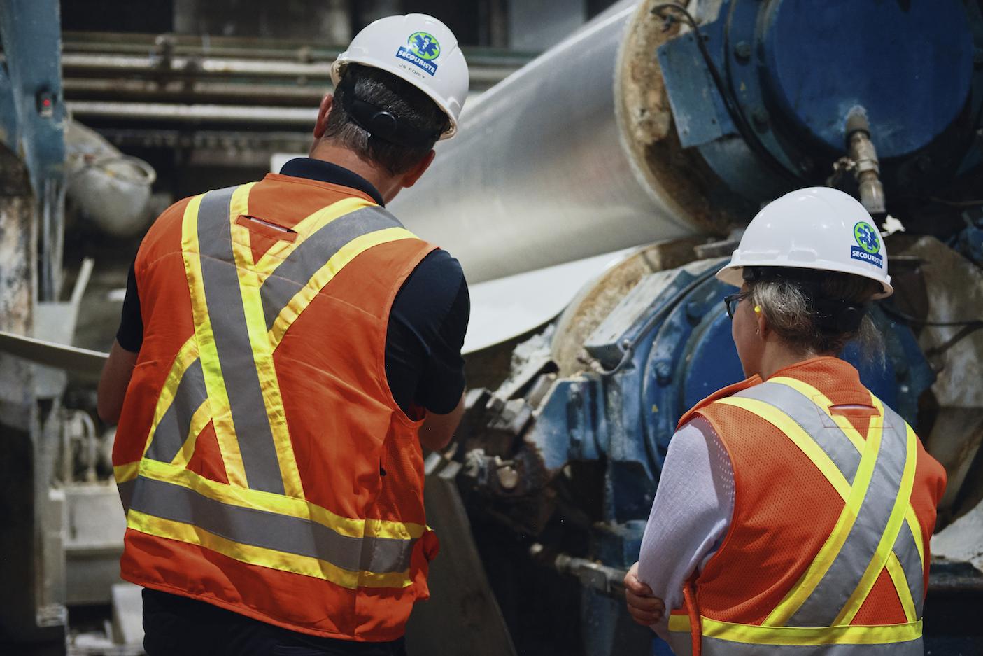 inside recycling plant
